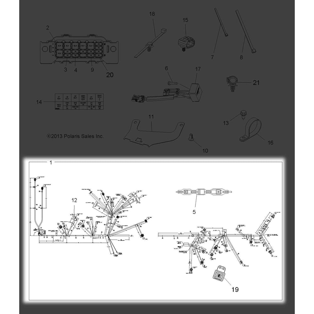 Polaris ATV 550 X2 EPS Main Harness, Genuine OEM Part 2412565, Qty 1