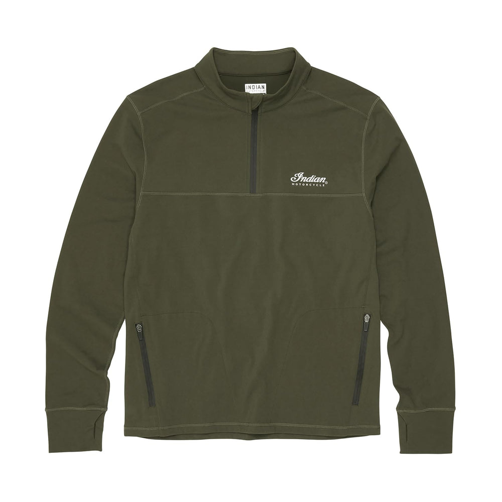 Indian Motorcycle Men's Athlete Script Logo Top, Green - M - 286477703