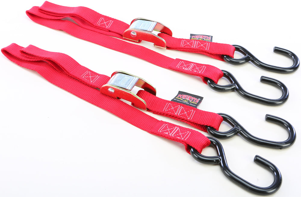 Tie Down Cam S Hook Watercraft 1"X3' Red Pair