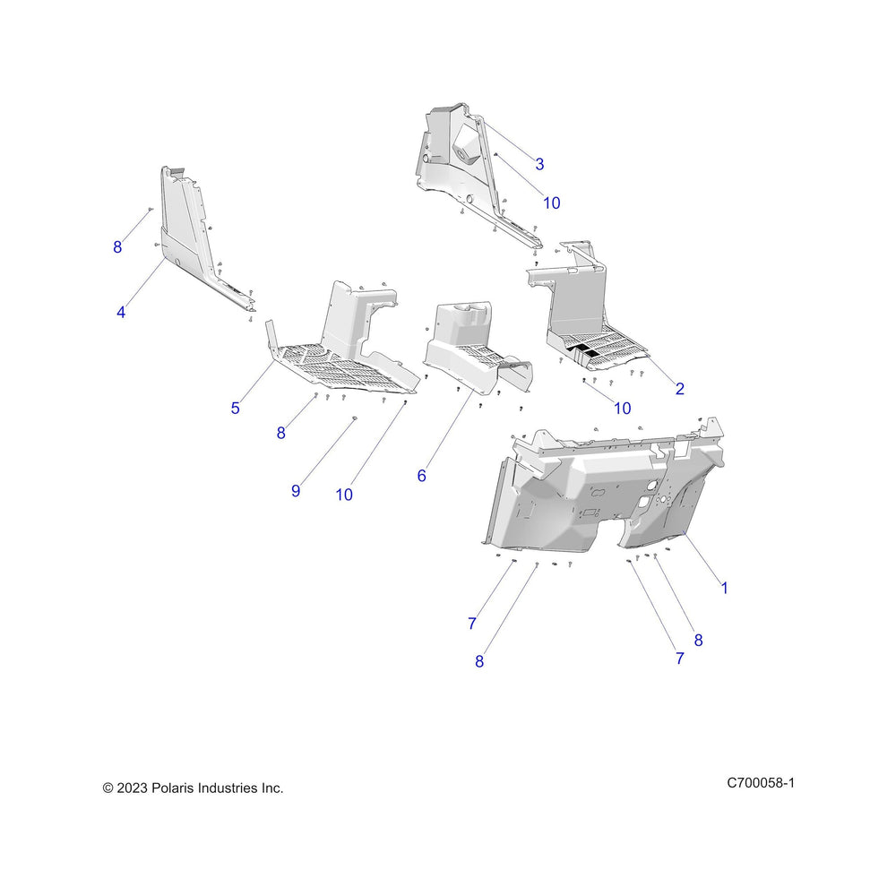 
                      
                        Polaris Off Road Right Floor, Black, Genuine OEM Part 5453738-070, Qty 1
                      
                    