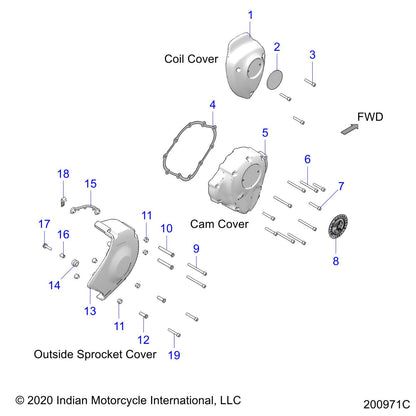Indian Motorcycle Spacer, 6 mm x 56 mm, Genuine OEM Part 7662145, Qty 1