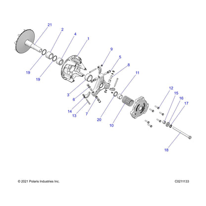 Polaris ATV Basic Engine Braking System (EBS) Drive Clutch Assembly, Genuine OEM Part 1323377, Qty 1