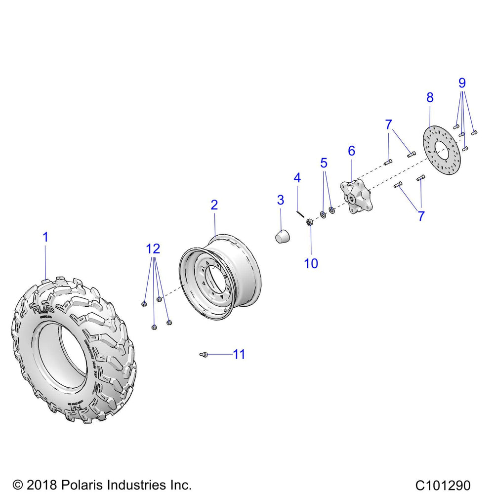 
                      
                        Polaris Front Radial Kenda Bearclaw Tire, 25x8-12, 6P, Part 5415547
                      
                    