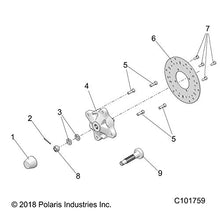 Polaris ATV Front Spindle, Machined, Genuine OEM Part 5141405, Qty 1