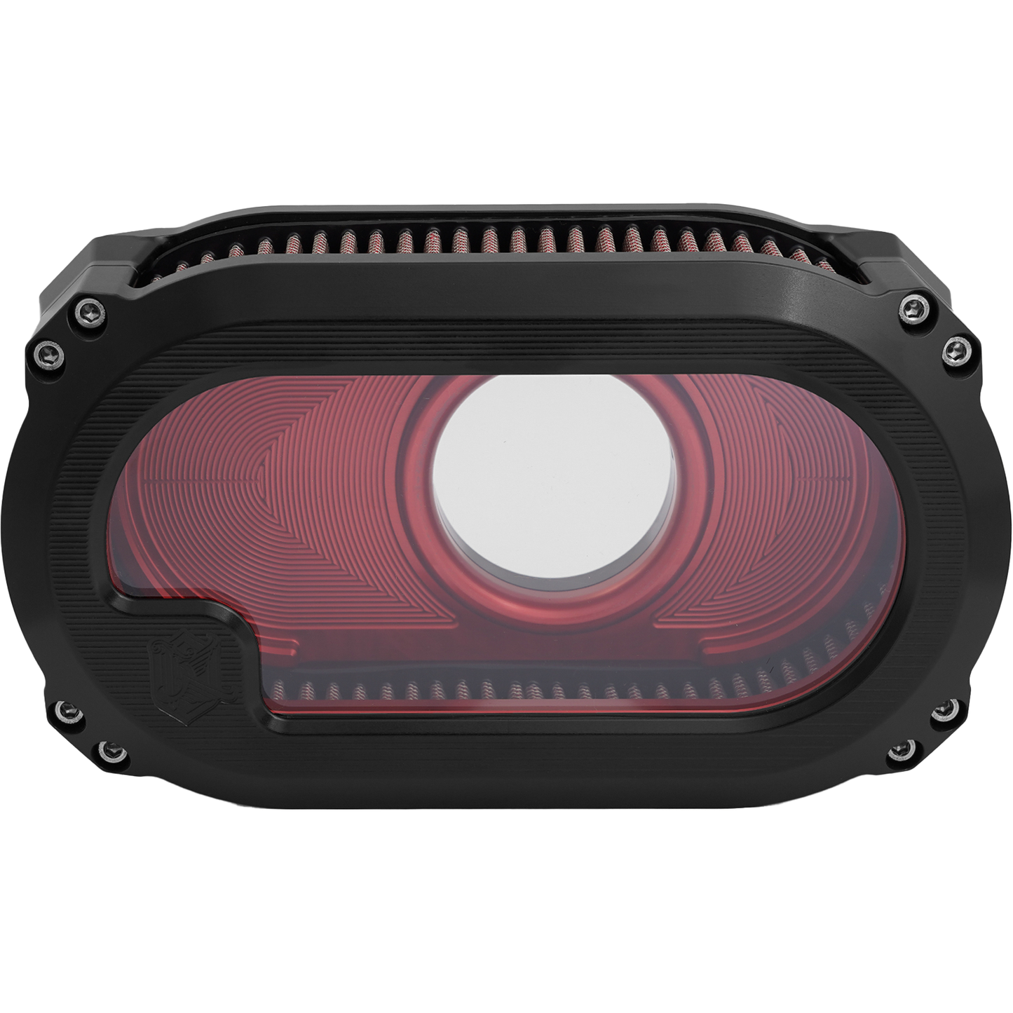 Nl M8 Air Cleaner W/Glass Black W/Red