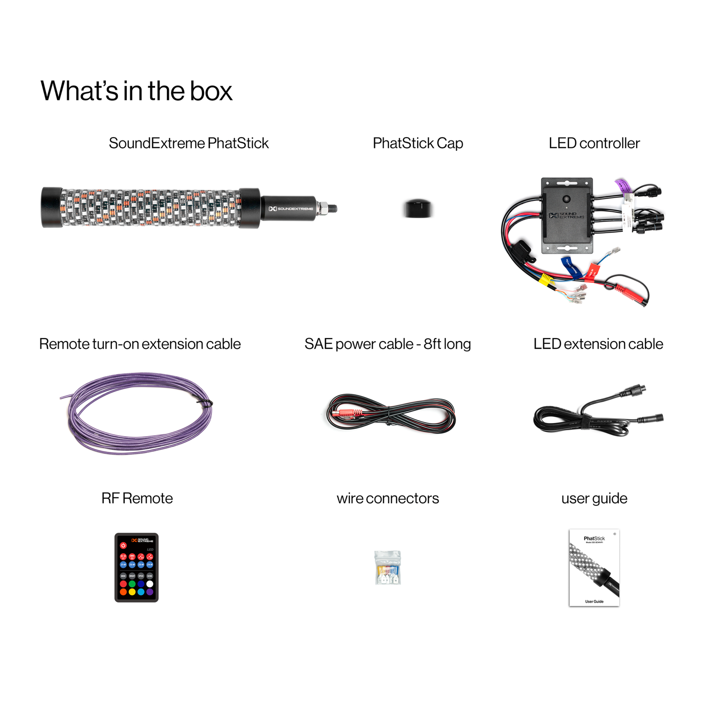 Phatstick 1' Whip & Controller Led Whip 1ft & Rf Controller