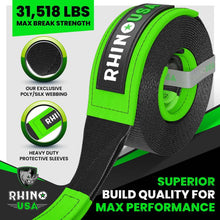 Rhino USA Recovery Tow Strap 3Inx30Ft (Black)
