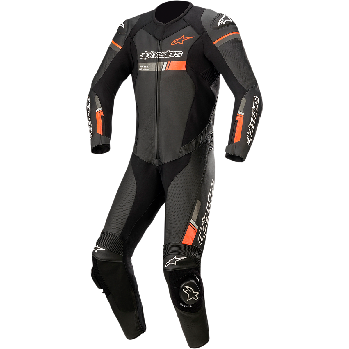 ALPINESTARS GP Force Chaser 1-Piece Leather Suit - Black/Red Fluo - US 40 / EU 50 3150321-1030-50