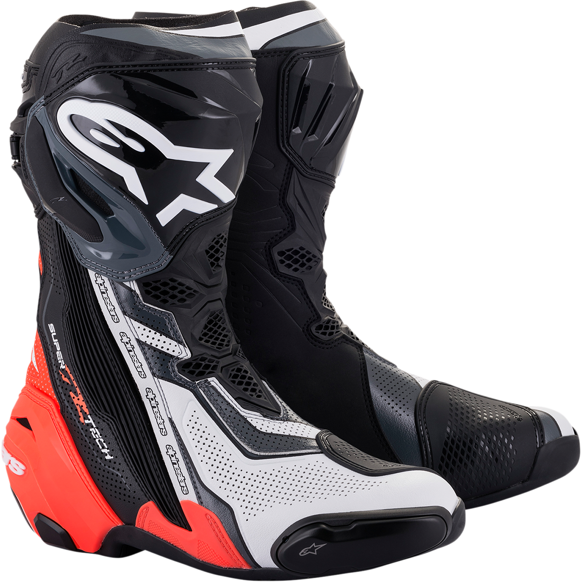 ALPINESTARS Supertech R Vented Boots - Black/Red/White/Gray - US 12 / EU 47 2220121-1329-47