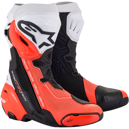 ALPINESTARS Supertech R Vented Boots - Black/Fluorescent Red/White - US 9 / EU 43 2220121-124-43