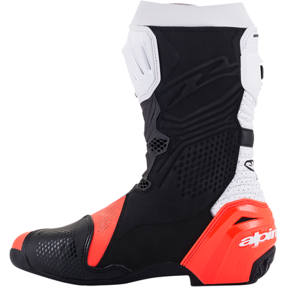 ALPINESTARS Supertech R Vented Boots - Black/Fluorescent Red/White - US 6 / EU 39 2220121-124-39