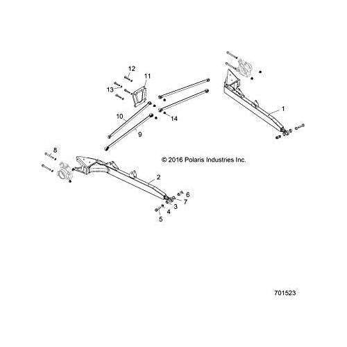 Polaris RZR Trailing Arm, Left Hand, Cloud Silver, Genuine OEM Part 1019356-385, Qty 1