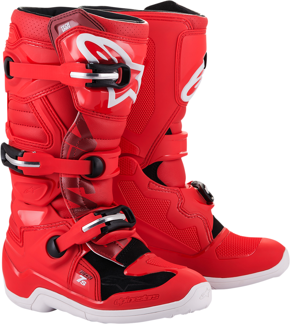 ALPINESTARS Youth Tech 7S Boots - Red - US 3 / EU 35.5 2015017-30-3