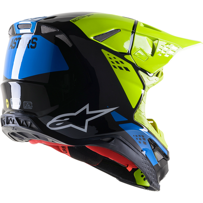 ALPINESTARS Supertech M8 Helmet - Factory - Black/Yellow/Blue - 2XL 8302922-1578-2X