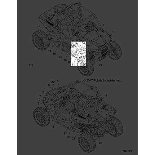 Polaris RZR Front Fender Decal, Side, Top Turbo, Genuine OEM Part 7184577, Qty 1