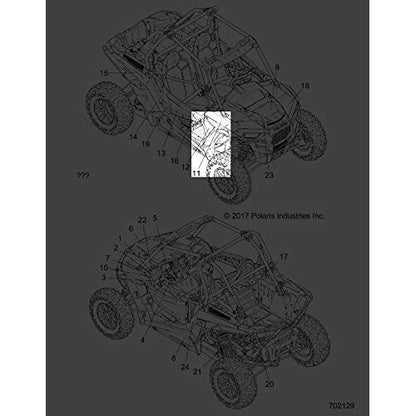 Polaris RZR Front Fender Decal, Side, Top Turbo, Genuine OEM Part 7184577, Qty 1