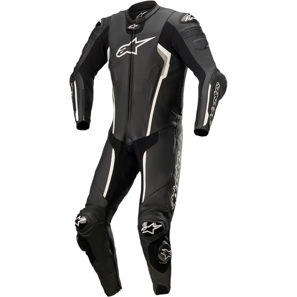 ALPINESTARS Missile v2 1-Piece Leather Suit - Black/White - US 46 / EU 56 3150122-12-56