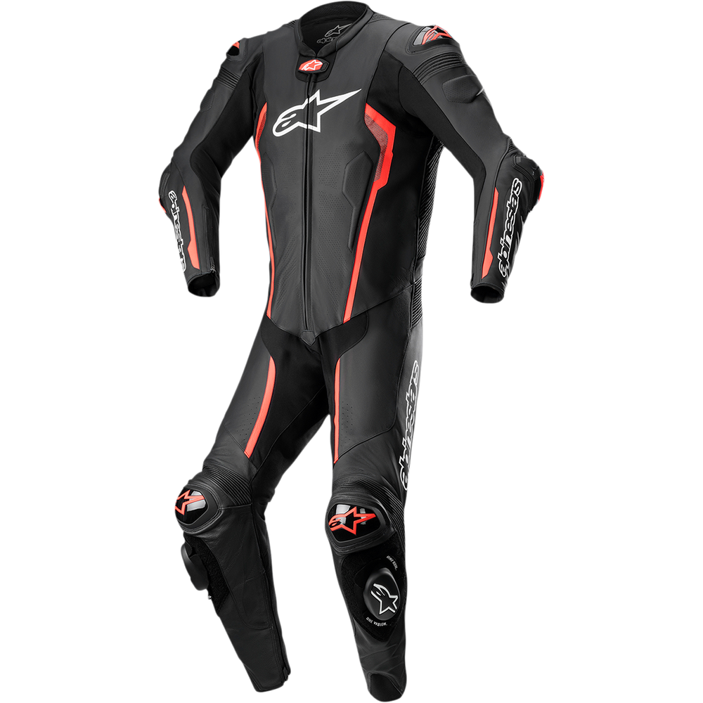 ALPINESTARS Missile v2 1-Piece Leather Suit - Black/Red Fluo - US 42 / EU 52 3150122-1030-52