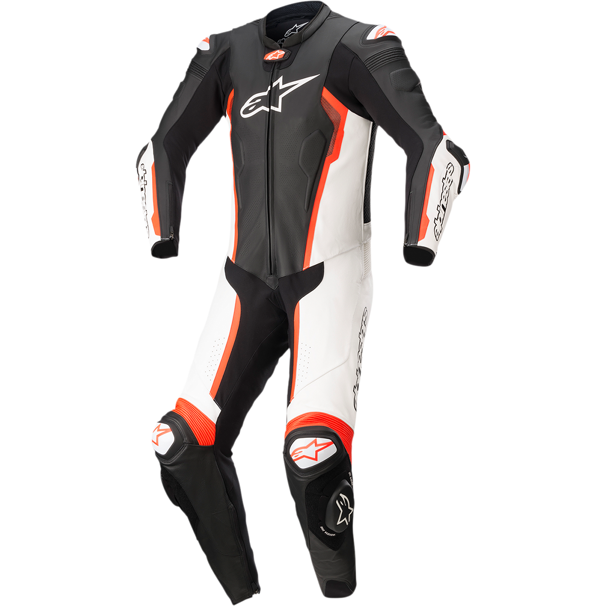 ALPINESTARS Missile v2 - 1-Piece Leather Suit - Black/White/Red Fluo - US 38 / EU 48 3150122-1231-48