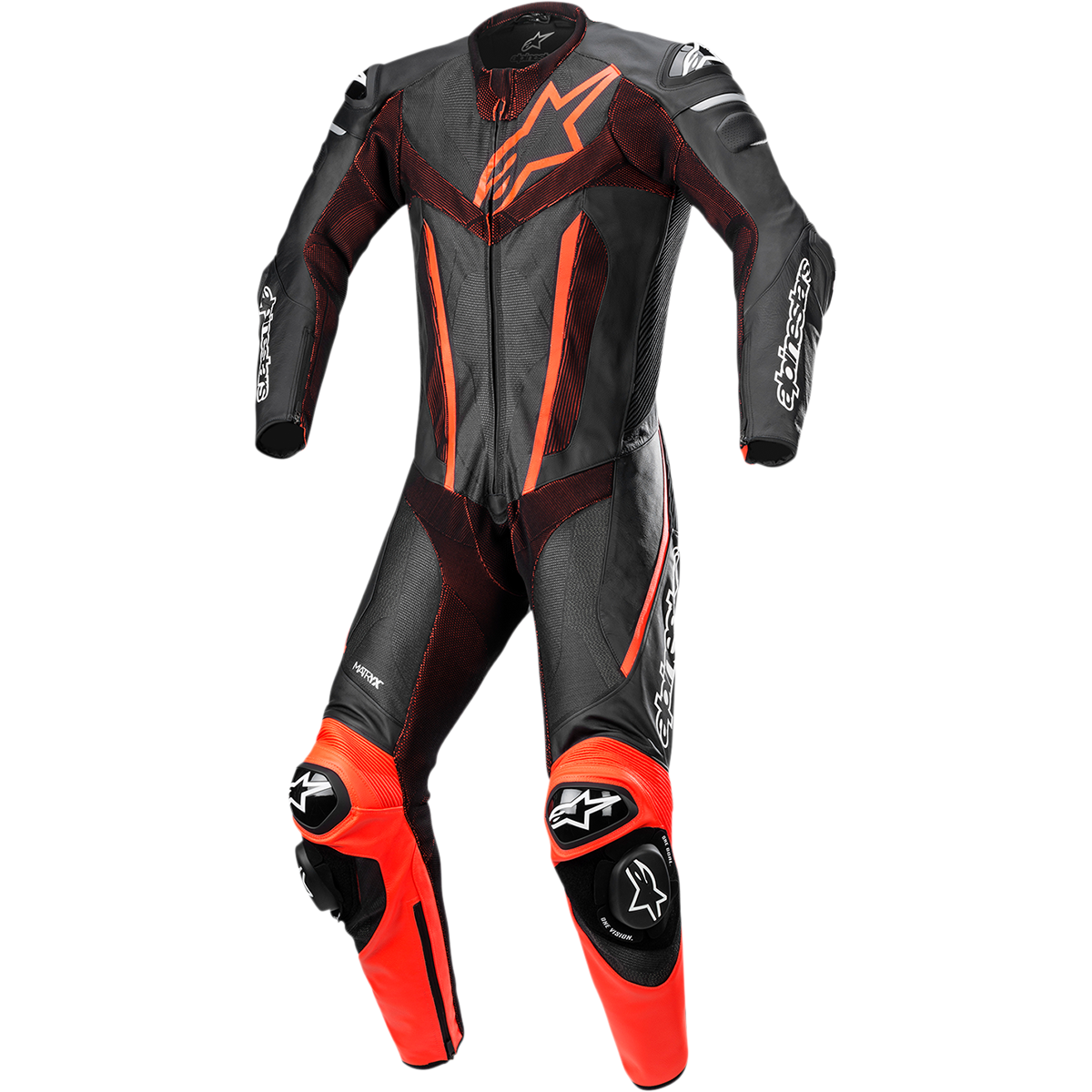 ALPINESTARS Fusion 1-Piece Suit - Black/Red Fluo - US 42 / EU 52 3153022-1030-52