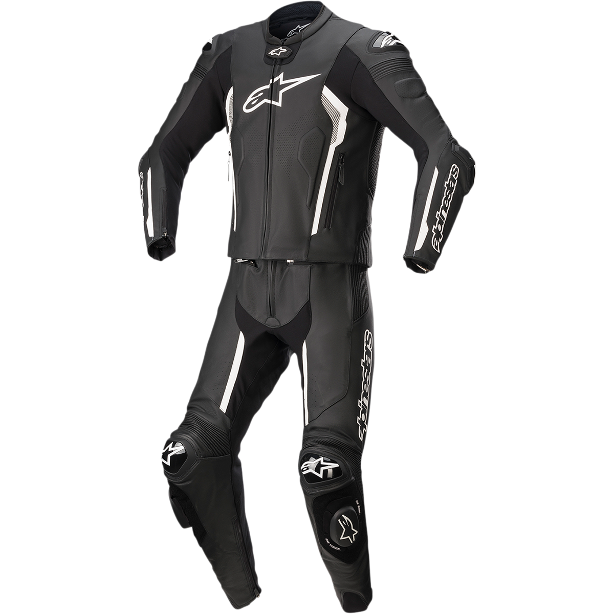 ALPINESTARS Missile v2 2-Piece Leather Suit - Black/White - US 44 / EU 54 3160122-12-54