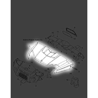 Polaris Ranger Hood, Sagebrush Green Metallic, Genuine OEM Part 5437949-498, Qty 1