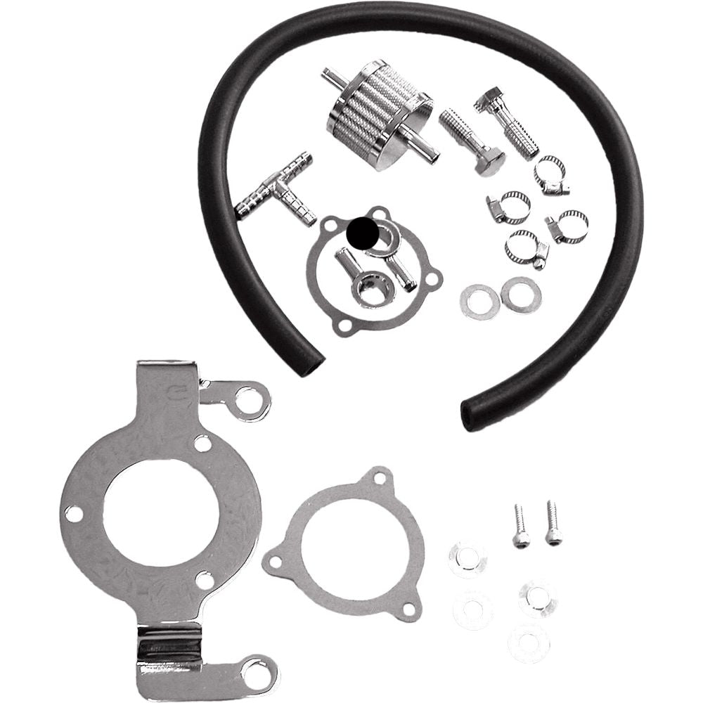 Complete Mnt Kit Breather Hose Chrome Touring 08 16