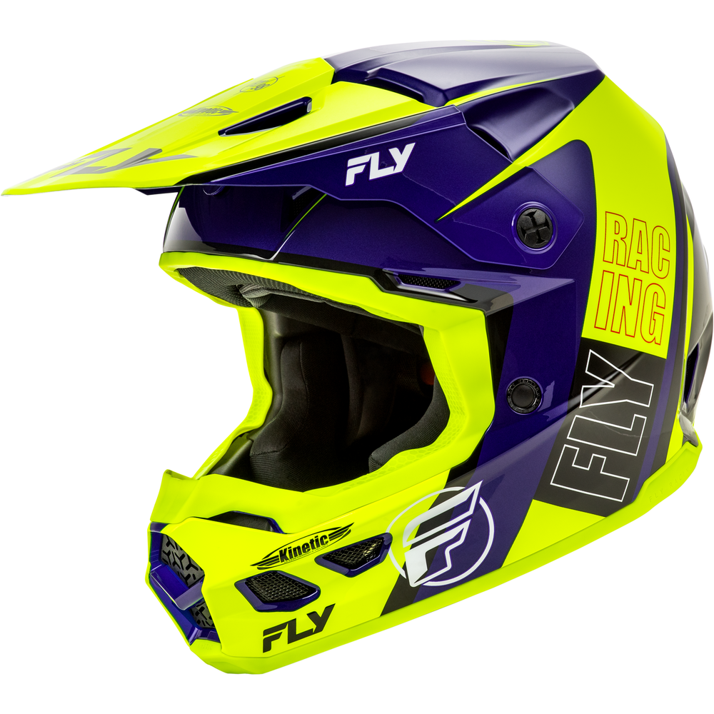 Kinetic Rally Helmet Hi Vis/Blue/Black 2x