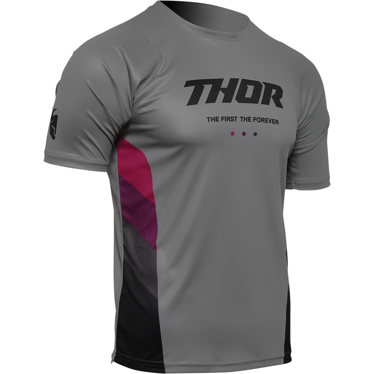 THOR Assist React Short-Sleeve Jersey - Gray/Purple - XS 5120-0174