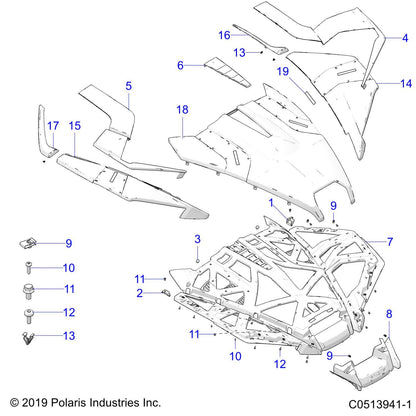 Polaris Slingshot Accent Pannel, Left, Genuine OEM Part 5439642, Qty 1
