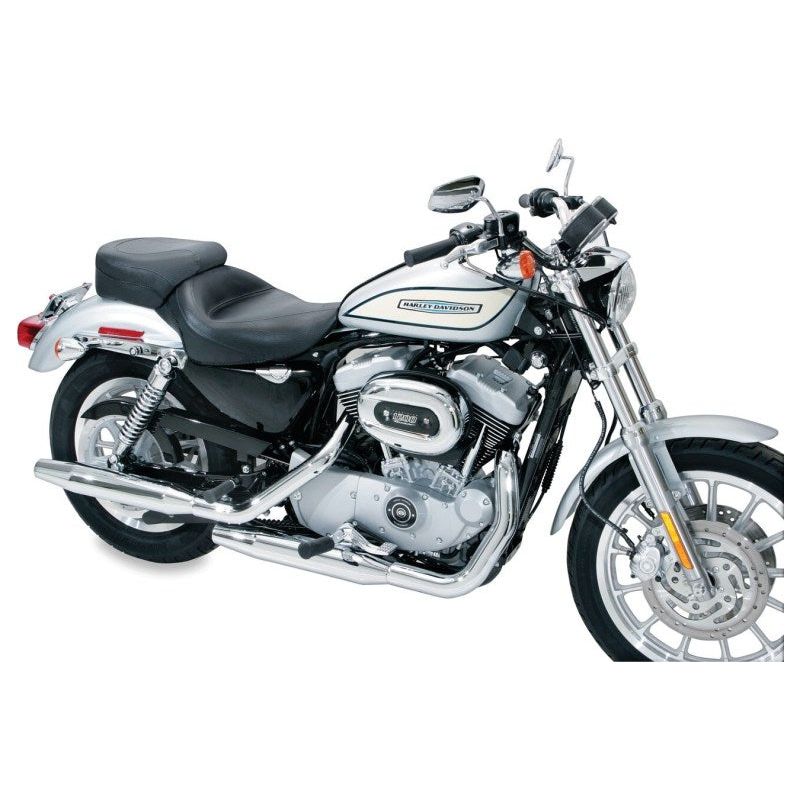 Mustang 04-21 Harley Sportster 4.5 Wide Touring Solo Seat w/Driver Backrest - Black