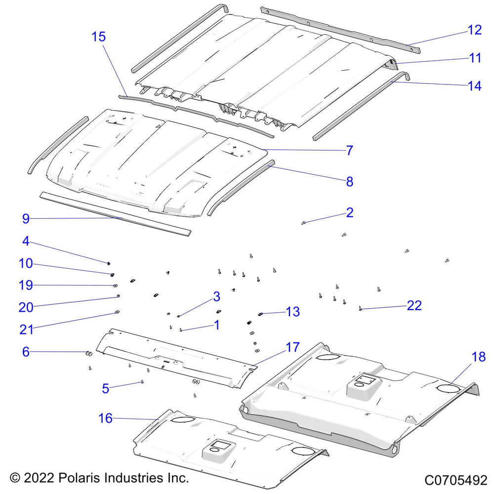 
                      
                        Polaris Ranger Front Crew Roof Assembly, Gloss Black, Genuine OEM Part 2637005-070, Qty 1
                      
                    