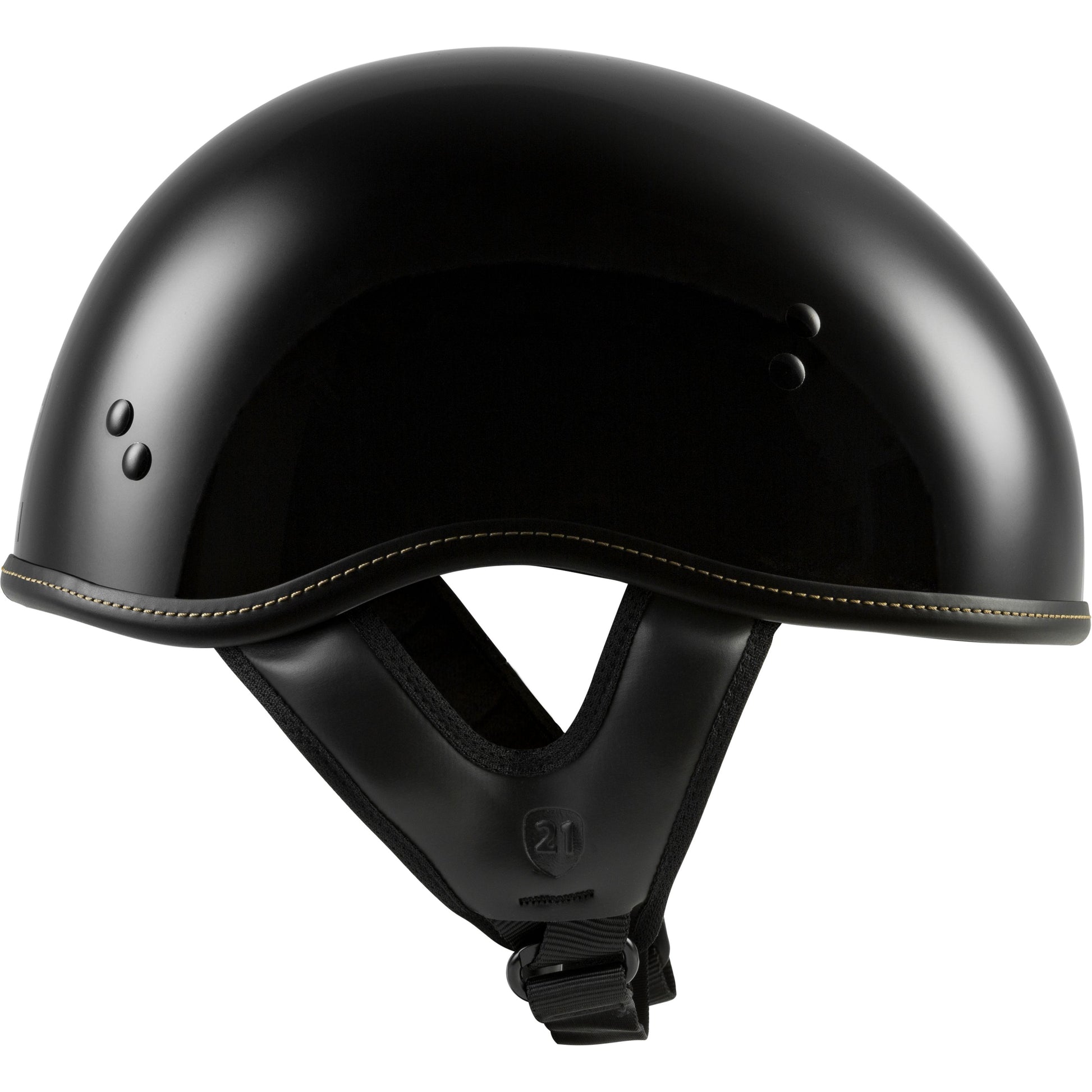.357 Solid Half Helmet Gloss Black Sm
