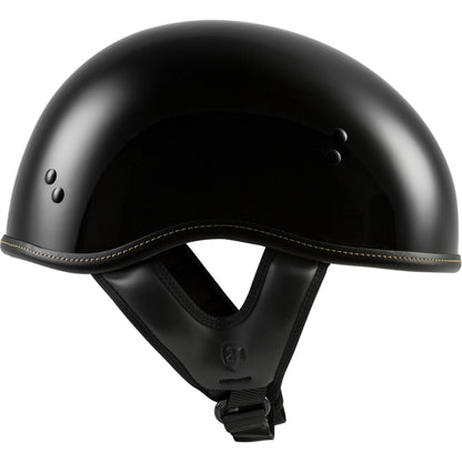 .357 Solid Half Helmet Gloss Black Sm