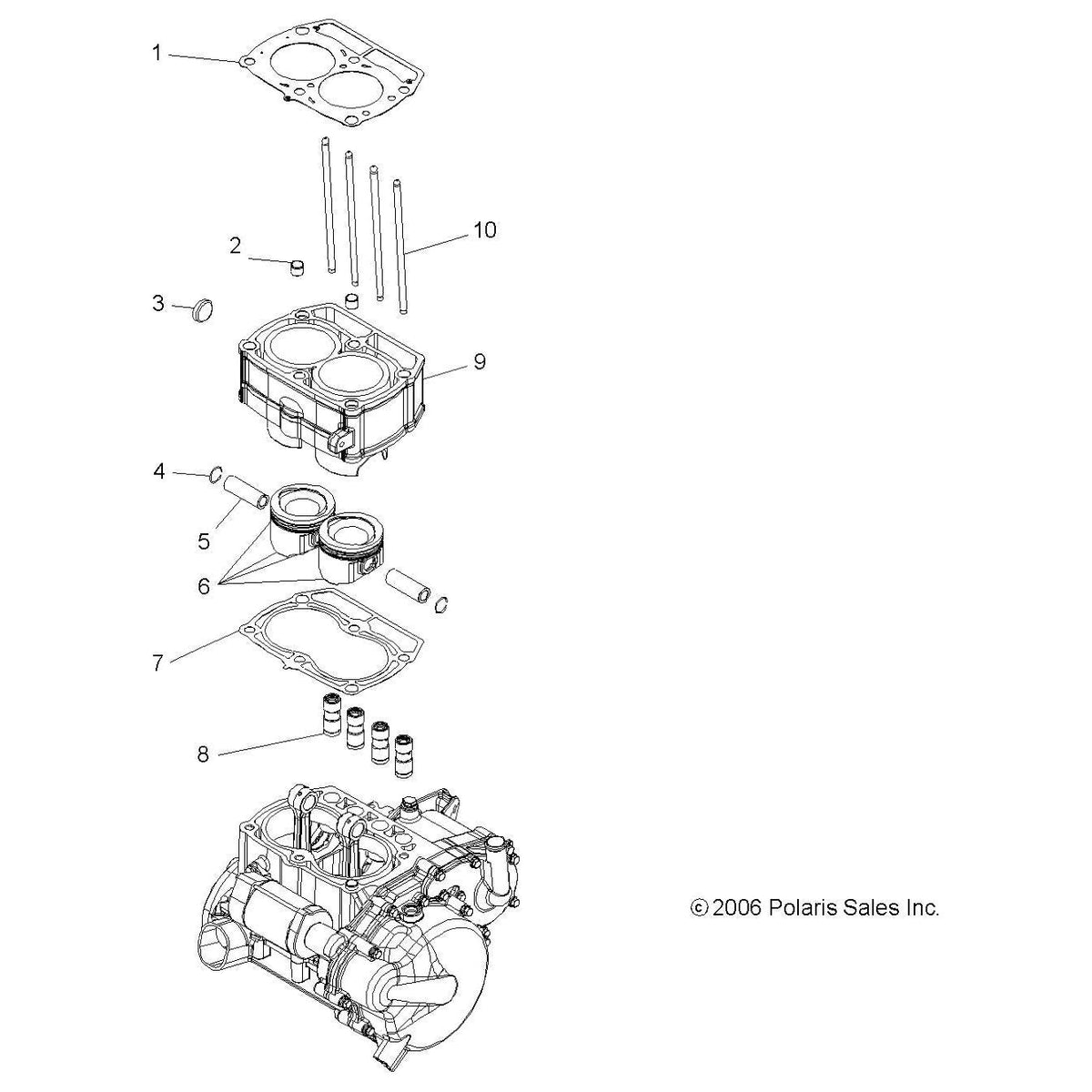 Polaris Ranger Piston Kit, Genuine OEM Part 2202107, Qty 1