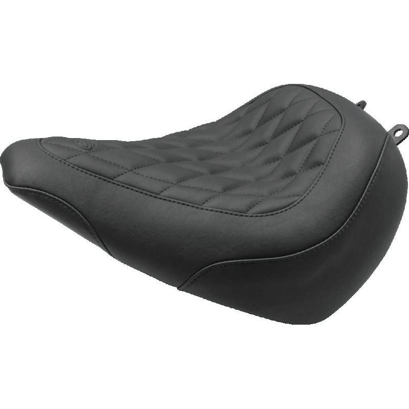 Mustang 18-21 Harley Street Bob Wide Tripper Passenger Seat Diamond Stitch - Black