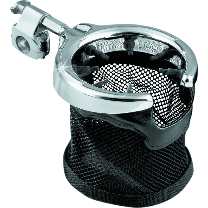 Kuryakyn Universal Passenger Drink Holder With Basket Black & Chrome