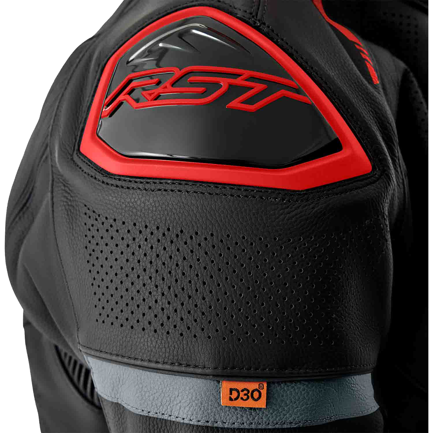 S1 D3o Leather Jacket Blk/Gry/Red Xl