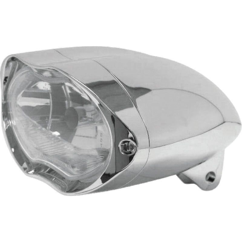 Bikers Choice Chrome Sunray Headlight Bottom Mount Universal Custom 55/60W H4