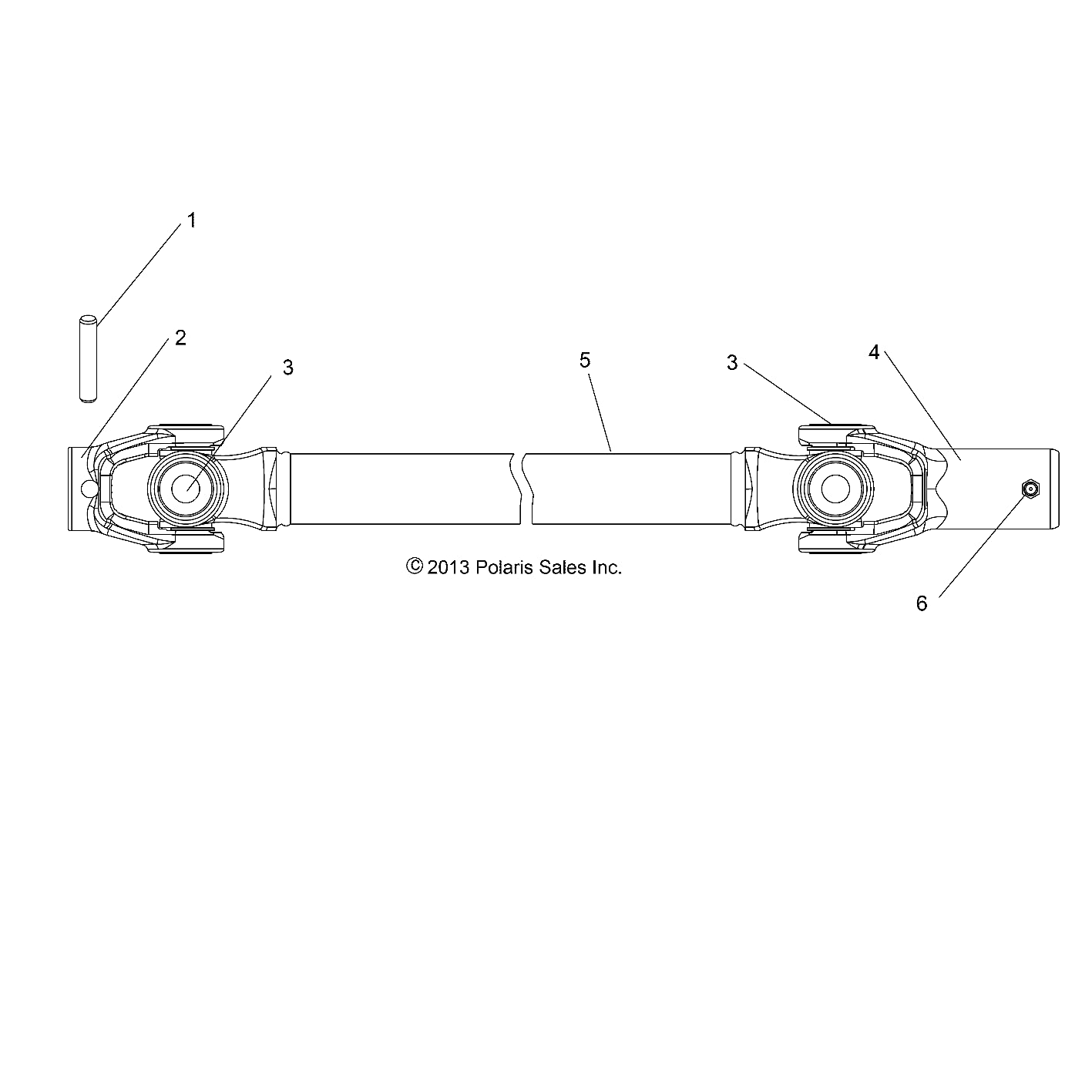 Polaris Ranger Slip Yoke, Genuine OEM Part 2206617, Qty 1