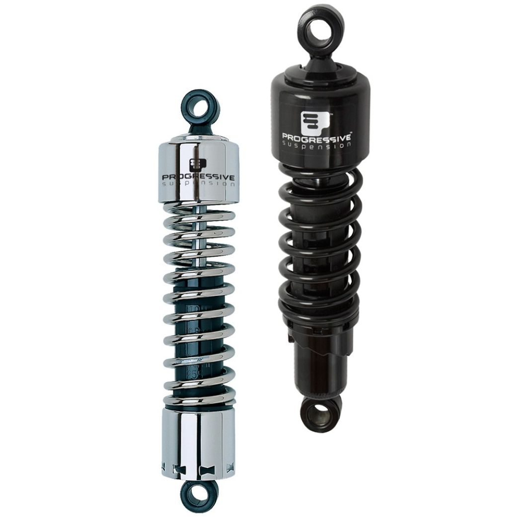 Progressive Harley 412 Series Shocks 13.5in - Chrome