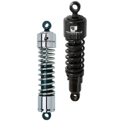 Progressive Harley 412 Series Shocks 13.5in - Chrome