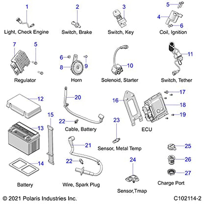 Polaris RZR Regulator, Genuine OEM Part 4018820, Qty 1