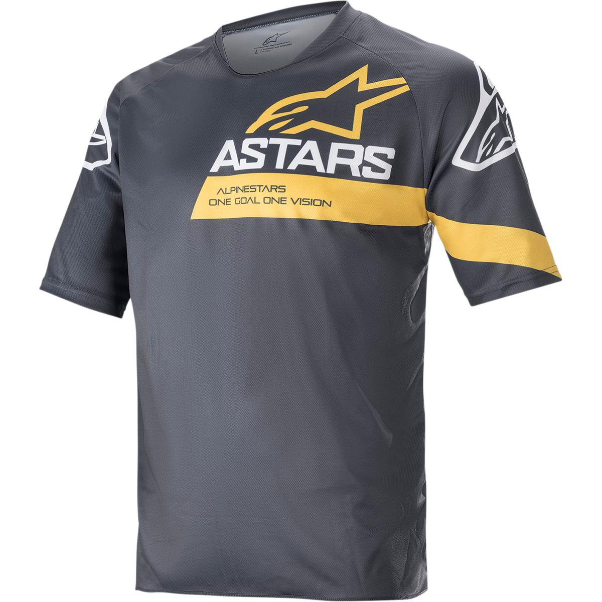 ALPINESTARS Racer V3 Short-Sleeve Jersey - Anthracite/Sulphur Yellow - Large 1762922-1619-LG