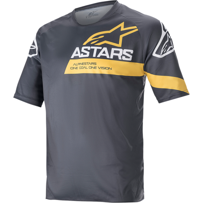 ALPINESTARS Racer V3 Short-Sleeve Jersey - Anthracite/Sulphur Yellow - Medium 1762922-1619-MD