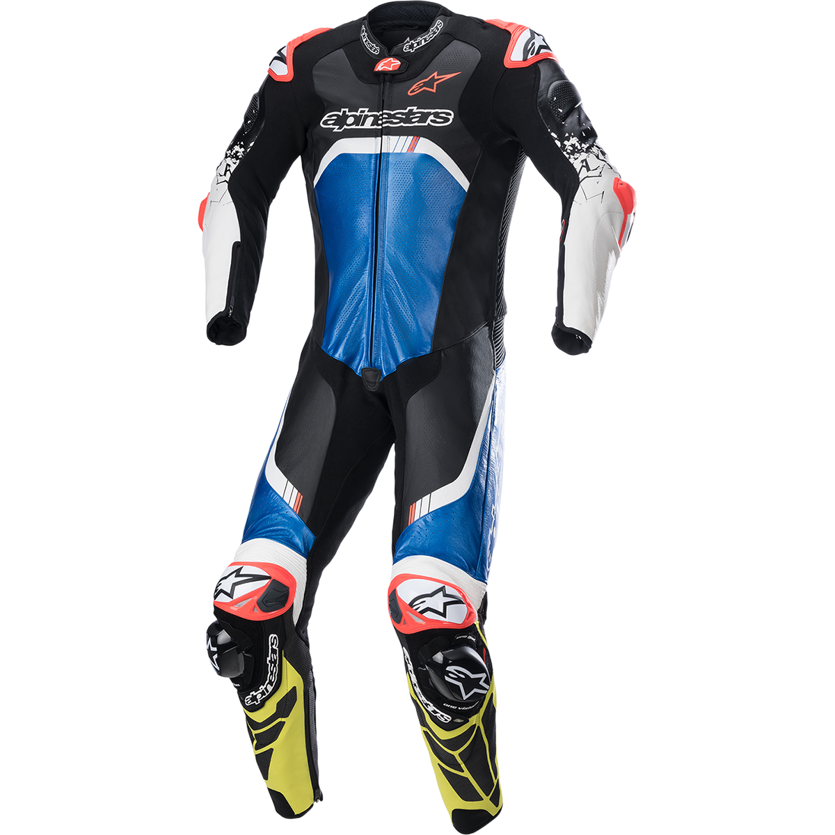 ALPINESTARS GP Tech v4 Leather Suit - Black/Blue/Yellow Fluo - US 42 / EU 52 3156822-1075-52