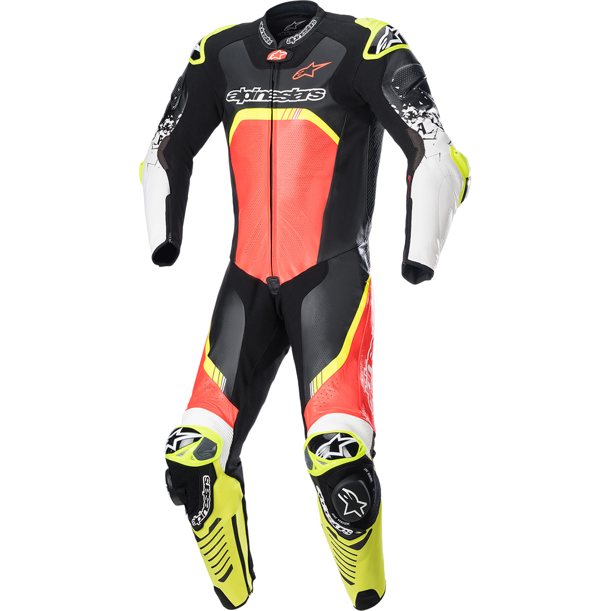 ALPINESTARS GP Tech v4 Leather Suit - Black/Red/Yellow Fluo - US 48 / EU 58 3156822-1355-58