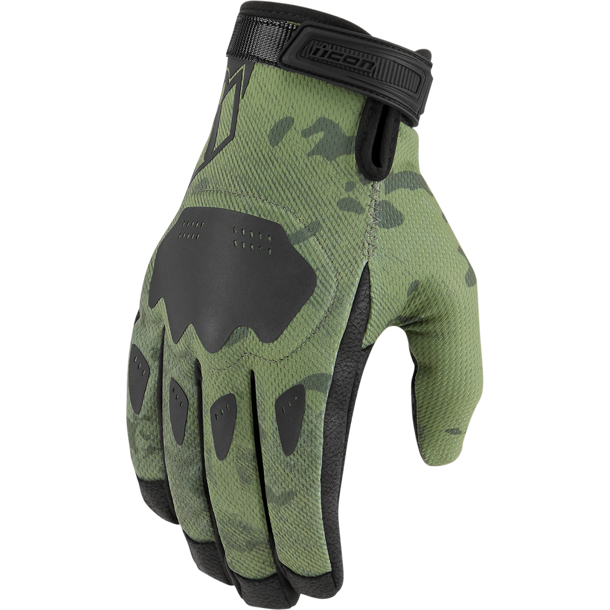ICON Hooligan* CE Gloves - Green Camo - 2XL 3301-4406
