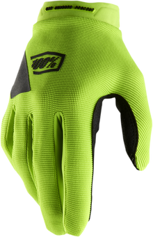 100% Women's Ridecamp Gloves - Fluo Yellow/Black - Small 10013-00006
