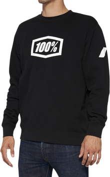 100% Icon Long-Sleeve Fleece Sweatshirt - Black - Medium 20026-00001
